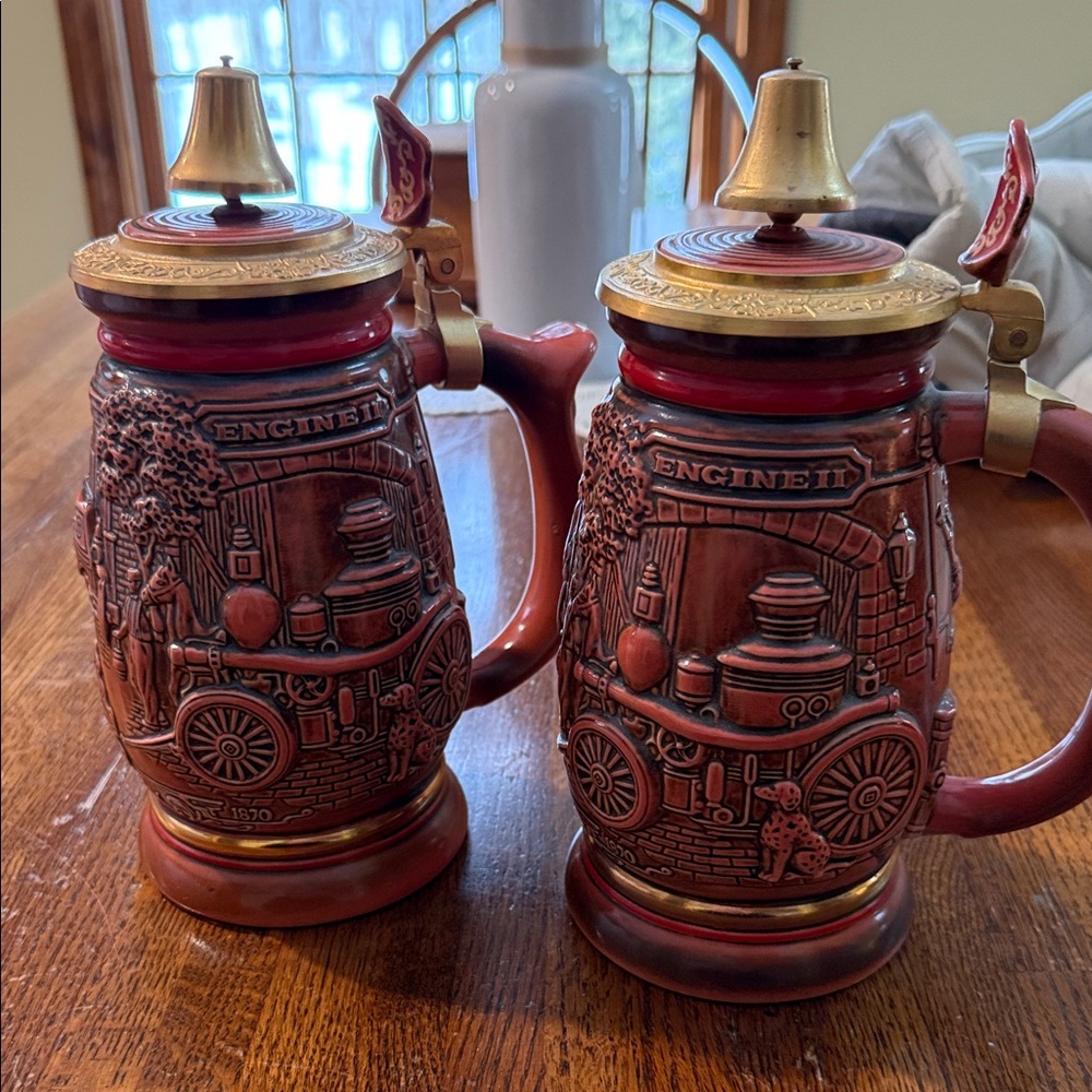 Vintage Red Beer Steins
Tribute to the American Firefighters Stein.